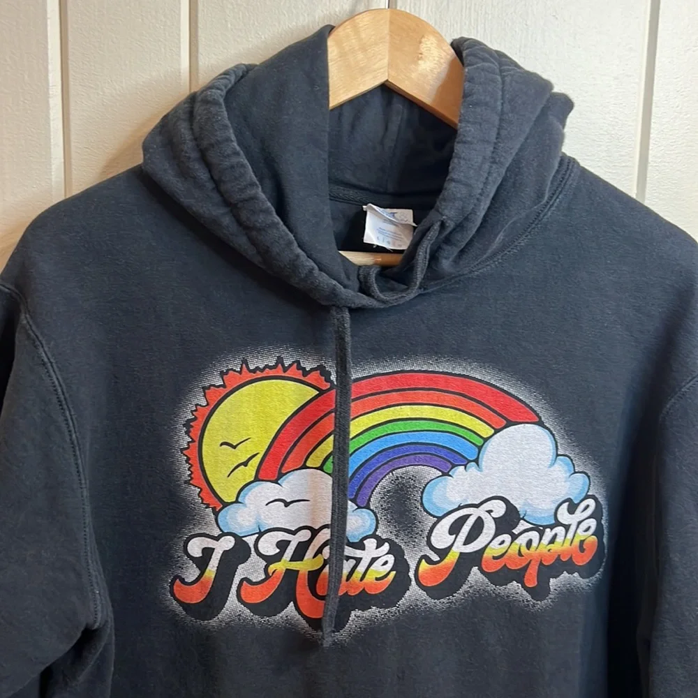 “I Hate People” Black Sweatshirt - Picture 4 of 9